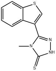 5-(1-ベンゾチエン-3-イル)-4-メチル-4H-1,2,4-トリアゾール-3-チオール 化学構造式