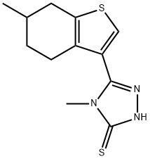 4-METHYL-5-(6-METHYL-4,5,6,7-TETRAHYDRO-1-BENZOTHIEN-3-YL)-4H-1,2,4-TRIAZOLE-3-THIOL Struktur