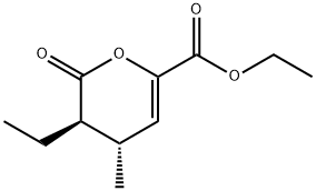 2H-Pyran-6-carboxylicacid,3-ethyl-3,4-dihydro-4-methyl-2-oxo-,ethylester,(3R,4S)-(9CI) Structure