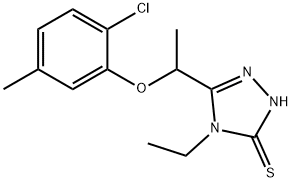 5-[1-(2-クロロ-5-メチルフェノキシ)エチル]-4-エチル-4H-1,2,4-トリアゾール-3-チオール 化学構造式