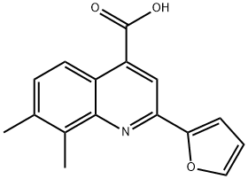 2-(2-フリル)-7,8-ジメチルキノリン-4-カルボン酸 化学構造式