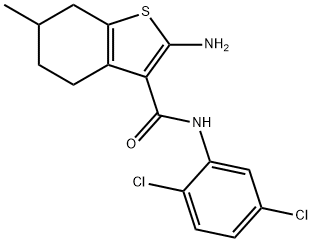 2-AMINO-N-(2,5-DICHLOROPHENYL)-6-METHYL-4,5,6,7-TETRAHYDRO-1-BENZOTHIOPHENE-3-CARBOXAMIDE Struktur