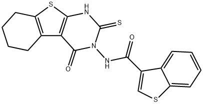 Benzo[b]thiophene-3-carboxamide, N-(1,4,5,6,7,8-hexahydro-4-oxo-2-thioxo[1]benzothieno[2,3-d]pyrimidin-3(2H)-yl)- (9CI) Structure