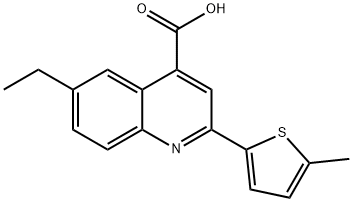 6-ETHYL-2-(5-METHYLTHIEN-2-YL)QUINOLINE-4-CARBOXYLIC ACID 化学構造式