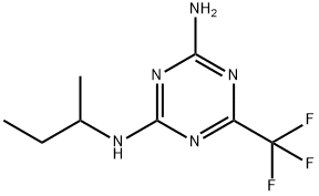 6-(トリフルオロメチル)-N-(1-メチルプロピル)-1,3,5-トリアジン-2,4-ジアミン 化学構造式