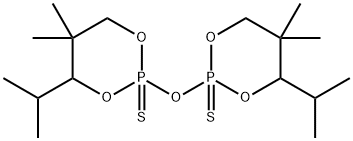 2,2'-オキシビス[5,5-ジメチル-4-(1-メチルエチル)-1,3,2-ジオキサホスホリナン2-スルフィド] 化学構造式
