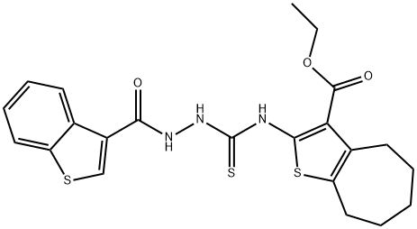 590350-26-8 4H-Cyclohepta[b]thiophene-3-carboxylicacid,2-[[[2-(benzo[b]thien-3-ylcarbonyl)hydrazino]thioxomethyl]amino]-5,6,7,8-tetrahydro-,ethylester(9CI)