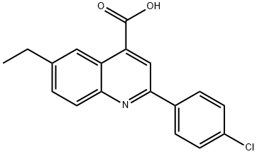 2-(4-chlorophenyl)-6-ethylquinoline-4-carboxylic acid Struktur