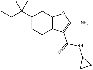 2-AMINO-N-CYCLOPROPYL-6-(1,1-DIMETHYLPROPYL)-4,5,6,7-TETRAHYDRO-1-BENZOTHIOPHENE-3-CARBOXAMIDE Structure