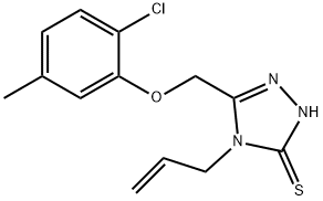 4-アリル-5-[(2-クロロ-5-メチルフェノキシ)メチル]-4H-1,2,4-トリアゾール-3-チオール 化学構造式