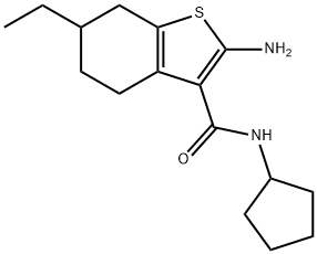 2-AMINO-N-CYCLOPENTYL-6-ETHYL-4,5,6,7-TETRAHYDRO-1-BENZOTHIOPHENE-3-CARBOXAMIDE Structure