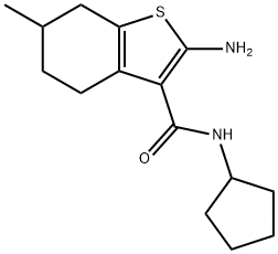 2-AMINO-N-CYCLOPENTYL-6-METHYL-4,5,6,7-TETRAHYDRO-1-BENZOTHIOPHENE-3-CARBOXAMIDE Structure