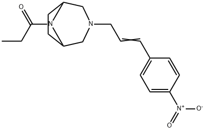 1-[3-[3-(4-ニトロフェニル)-2-プロペニル]-3,8-ジアザビシクロ[3.2.1]オクタン-8-イル]-1-プロパノン 化学構造式