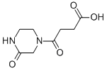 4-オキソ-4-(3-オキソ-1-ピペラジニル)ブタン酸 化学構造式