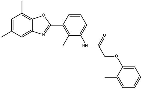 Acetamide, N-[3-(5,7-dimethyl-2-benzoxazolyl)-2-methylphenyl]-2-(2-methylphenoxy)- (9CI) Struktur