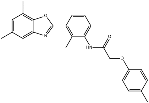 Acetamide, N-[3-(5,7-dimethyl-2-benzoxazolyl)-2-methylphenyl]-2-(4-methylphenoxy)- (9CI) Structure