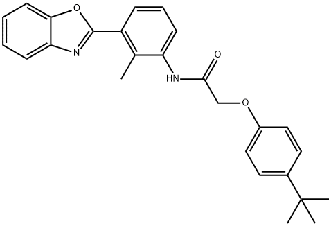 Acetamide, N-[3-(2-benzoxazolyl)-2-methylphenyl]-2-[4-(1,1-dimethylethyl)phenoxy]- (9CI) Struktur