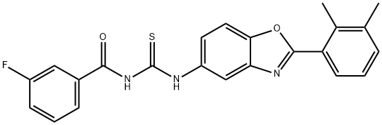 Benzamide, N-[[[2-(2,3-dimethylphenyl)-5-benzoxazolyl]amino]thioxomethyl]-3-fluoro- (9CI),590396-63-7,结构式