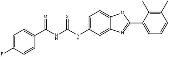 Benzamide, N-[[[2-(2,3-dimethylphenyl)-5-benzoxazolyl]amino]thioxomethyl]-4-fluoro- (9CI) Structure
