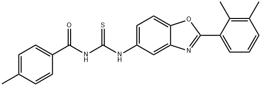Benzamide, N-[[[2-(2,3-dimethylphenyl)-5-benzoxazolyl]amino]thioxomethyl]-4-methyl- (9CI) 化学構造式