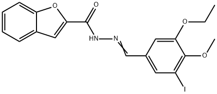 2-Benzofurancarboxylicacid,[(3-ethoxy-5-iodo-4-methoxyphenyl)methylene]hydrazide(9CI) 结构式