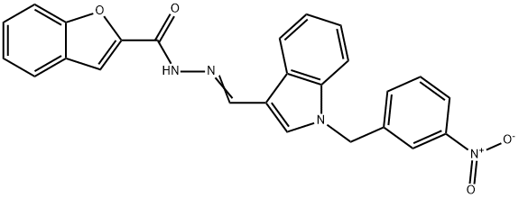 2-Benzofurancarboxylicacid,[[1-[(3-nitrophenyl)methyl]-1H-indol-3-yl]methylene]hydrazide(9CI),590397-18-5,结构式