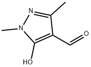 1H-Pyrazole-4-carboxaldehyde, 5-hydroxy-1,3-dimethyl- (9CI) 化学構造式