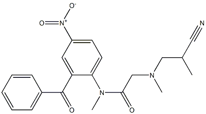 N-(2-Benzoyl-4-nitrophenyl)-2-[(2-cyanopropyl)methylamino]-N-methylacetamide Struktur