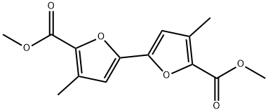 4,4'-Dimethyl[2,2'-bifuran]-5,5'-dicarboxylic acid dimethyl ester 结构式