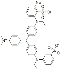 5905-34-0 N-[4-[[4-[N-Ethyl-N-(3-sulfonatophenyl)amino]phenyl][4-[N-ethyl-N-(3-sodiosulfophenyl)amino]phenyl]methylene]-2,5-cyclohexadien-1-ylidene]-N-methylmethanaminium