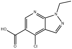 4-CHLORO-1-ETHYL-1H-PYRAZOLO[3,4-B]PYRIDINE-5-CARBOXYLIC ACID Structure