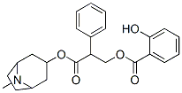 rac-(αR*)-α-(ヒドロキシメチル)ベンゼン酢酸(1β,5β)-8-メチル-8-アザビシクロ[3.2.1]オクタン-3α-イル/2-ヒドロキシ安息香酸,(1:1) 化学構造式