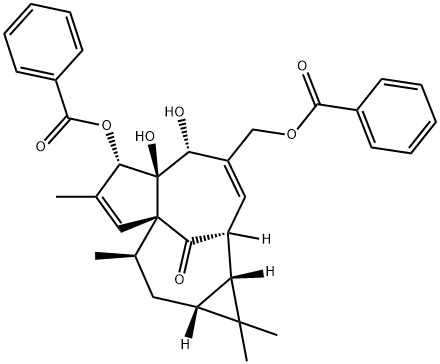巨大戟醇-3,20-二苯甲酸酯, 59086-90-7, 结构式