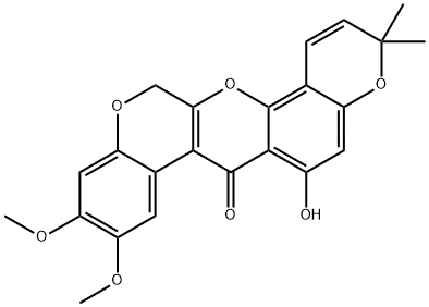 3,3-Dimethyl-6-hydroxy-9,10-dimethoxy-3H-bis[1]benzopyrano[3,4-b:6',5'-e]pyran-7(13H)-one|6A,12A-二去氢-ALPHA-毒灰叶酚