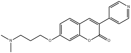 7-[3-(Dimethylamino)propoxy]-3-(4-pyridyl)coumarin Struktur