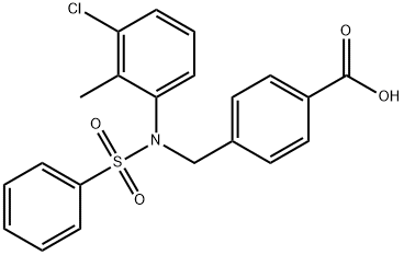 4-{[(3-chloro-2-methylphenyl)(phenylsulfonyl)amino]methyl}benzoic acid Structure