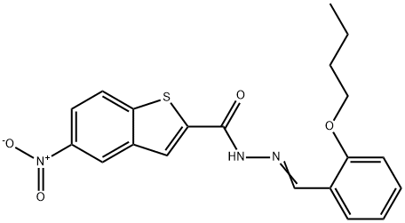 벤조[b]티오펜-2-카르복실산,5-니트로-,[(2-부톡시페닐)메틸렌]히드라지드(9CI)