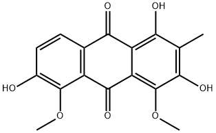 1,3,6-トリヒドロキシ-4,5-ジメトキシ-2-メチル-9,10-アントラキノン 化学構造式