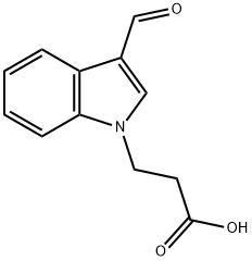 3-(3-ホルミル-1H-インドール-1-イル)プロパン酸 化学構造式