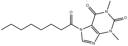 1H-Purine-2,6-dione,  3,7-dihydro-1,3-dimethyl-7-(1-oxooctyl)-,59234-93-4,结构式