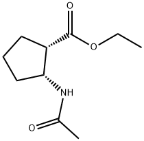 Cyclopentanecarboxylic acid, 2-(acetylamino)-, ethyl ester, (1S,2R)- (9CI) Structure