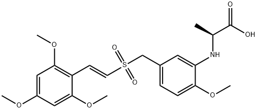 L-Alanine, N-[2-Methoxy-5-[[[(1E)-2-(2,4,6-triMethoxyphenyl)ethenyl]sulfonyl]Methyl]phenyl]- Struktur