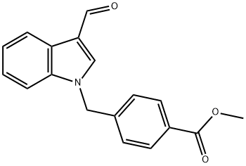 Benzoic acid, 4-[(3-formyl-1H-indol-1-yl)methyl]-, methyl ester (9CI) Struktur