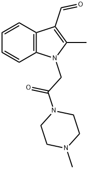 Piperazine, 1-[(3-formyl-2-methyl-1H-indol-1-yl)acetyl]-4-methyl- (9CI) Structure