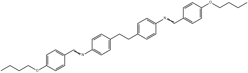 N,N'-ビス(4-ブトキシベンジリデン)[4,4'-エチレンビスアニリン] 化学構造式