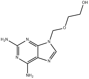 2-[(2,6-diaminopurin-9-yl)methoxy]ethanol 结构式