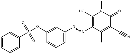 1,2-二氢-6-羟基-1,4-二甲基-2-氧代-5-[[3-[(苯磺酰基)氧基]苯基]偶氮]烟腈 结构式