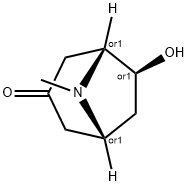 (1β,5β)-6β-ヒドロキシ-8-メチル-8-アザビシクロ[3.2.1]オクタン-3-オン 化学構造式