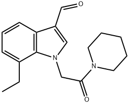 Piperidine, 1-[(7-ethyl-3-formyl-1H-indol-1-yl)acetyl]- (9CI) 结构式