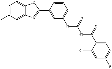 Benzamide, 2-chloro-4-fluoro-N-[[[3-(5-methyl-2-benzoxazolyl)phenyl]amino]thioxomethyl]- (9CI) Structure